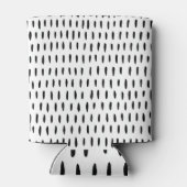 Zwart-wit gestreepte patroon: met de hand getrokke blikjeskoeler (Achterkant)