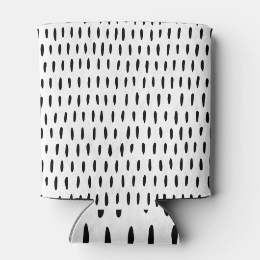 Zwart-wit gestreepte patroon: met de hand getrokke blikjeskoeler (Achterkant)