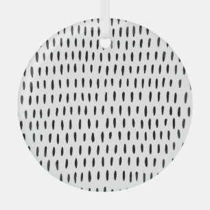 Zwart-wit gestreepte patroon: met de hand getrokke glas ornament