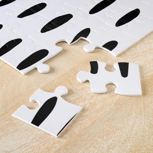 Zwart-wit gestreepte patroon: met de hand getrokke legpuzzel (Zijkant)