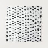 Zwart-wit gestreepte patroon: met de hand getrokke wandkleed (Voorkant (horizontaal))