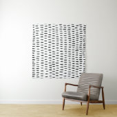 Zwart-wit gestreepte patroon: met de hand getrokke wandkleed (In Situ (horizontaal))