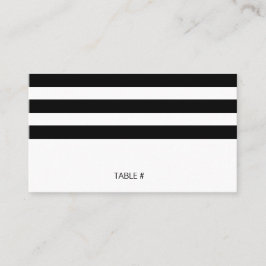 Zwart-wit gestreepte plaatskaarten - plat plaatskaartje
