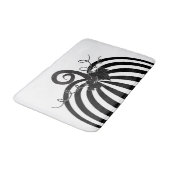 Zwart & Wit Gestreepte Pompoen Chique Herfst Herfs Badmat (Gekanteld)