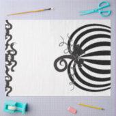 Zwart Wit Gestreepte Pompoen & Vleermuizen Hallowe Tissuepapier (Craft)