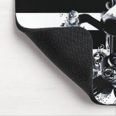 Zwart & Wit Gestreepte Pretty Sugar Skull Meisje Muismat (Hoek)