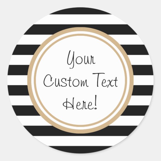  zwart & wit gestreepte rand Stickers (Voorkant)