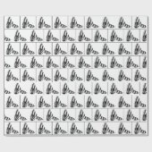 Zwart-wit gestreepte schoenen cadeaupapier (Vlak)