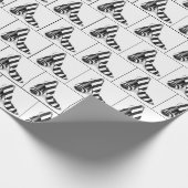 Zwart-wit gestreepte schoenen cadeaupapier (Hoek)