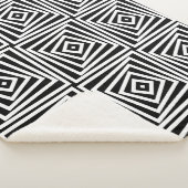 Zwart & Wit Gestreepte Spiraal Doos Herhaal Patroo Sherpa Deken (3/4)