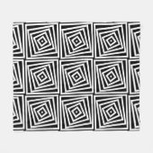 Zwart & Wit Gestreepte Spiral Box Patroon Fleece Deken (Voorkant (Horizontaal))