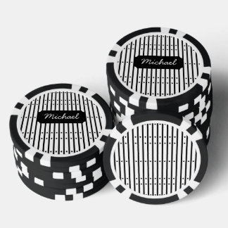 Zwart-wit gestreepte stippen, op maat gemaakt poker chips