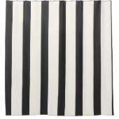 Zwart-wit Gestreepte verticale strepen Douchegordijn (Voorkant)