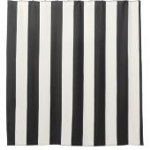 Zwart-wit Gestreepte verticale strepen Douchegordijn (Voorkant)