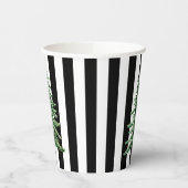 Zwart-wit gestreepte waterverf kerstboom papieren bekers (Links)
