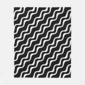 Zwart-wit Gestreepte Wave Ripple Pattern Flee Fleece Deken (Voorkant)