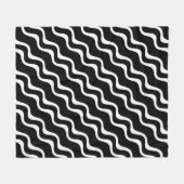 Zwart-wit Gestreepte Wave Ripple Pattern Flee Fleece Deken (Voorkant (Horizontaal))