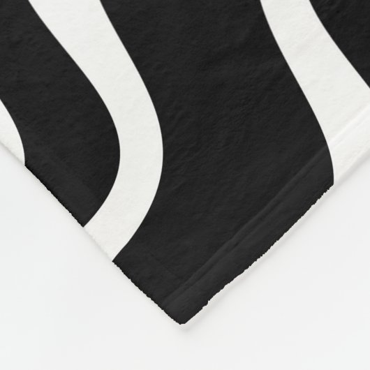 Zwart-wit Gestreepte Wave Ripple Pattern Flee Fleece Deken (Hoek)