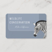 Zwart-wit gestreepte Zebra blauw Visitekaartje (Voorkant)