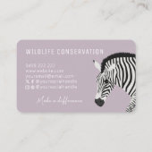 Zwart-wit gestreepte Zebra roze Visitekaartje (Achterkant)