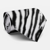 Zwart-wit Gestreepte Zebra Stropdas (Opgerold)