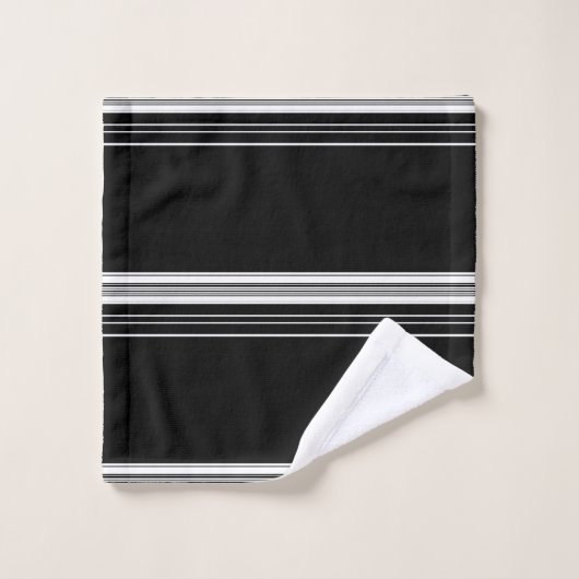 Zwart wit gestript bad handdoek (Wasdoekje)