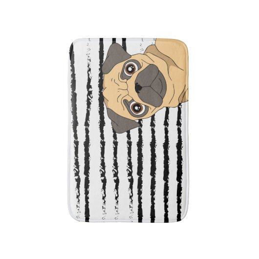 Zwart wit gestript badmat (Voorkant Verticaal)