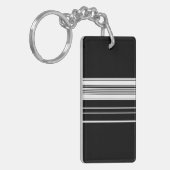 Zwart wit gestript sleutelhanger (Voorkant Links)