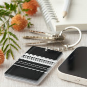 Zwart wit gestript sleutelhanger (Voorkant Rechts)
