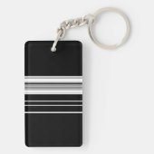Zwart wit gestript sleutelhanger (achterkant)
