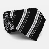 Zwart wit gestript stropdas (Opgerold)