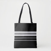 Zwart wit gestript tote bag (Voorkant)
