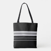 Zwart wit gestript tote bag (Achterkant)