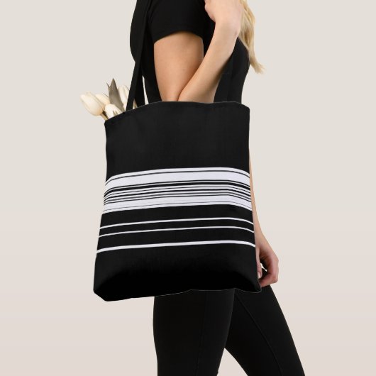 Zwart wit gestript tote bag (Dichtbij)