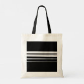 Zwart wit gestript tote bag (Achterkant)