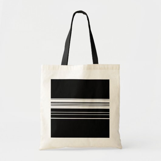 Zwart wit gestript tote bag (Voorkant)