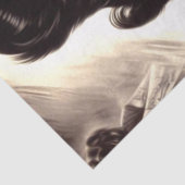 zwart-wit getatoeëerde pin-up tekening tissuepapier (Detail)