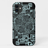 Zwart-wit getextureerd lijnontwerp Case-Mate iPhone case (Achterkant)