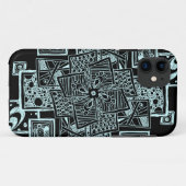 Zwart-wit getextureerd lijnontwerp Case-Mate iPhone case (Achterkant (horizontaal))