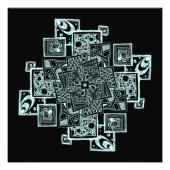 Zwart-wit getextureerd lijnontwerp foto afdruk (Voorkant)