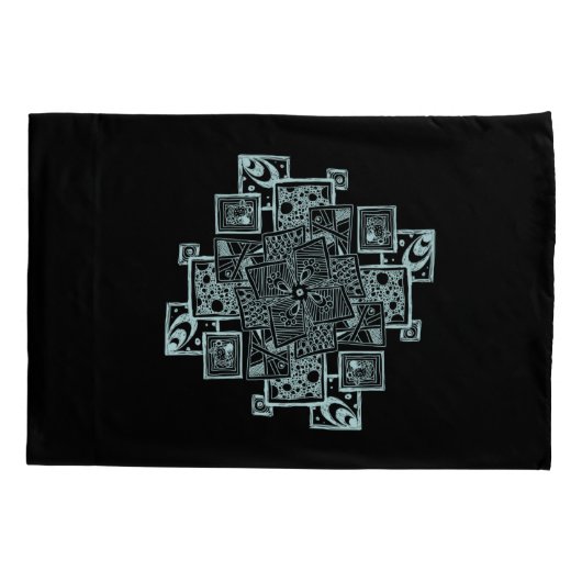 Zwart-wit getextureerd lijnontwerp kussensloop (Achterkant)