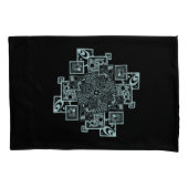 Zwart-wit getextureerd lijnontwerp kussensloop (Voorkant)