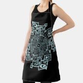 Zwart-wit getextureerd lijnontwerp schort (Insitu)