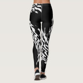 Zwart-wit getwirlde legging voor vrouwen (Achterkant)
