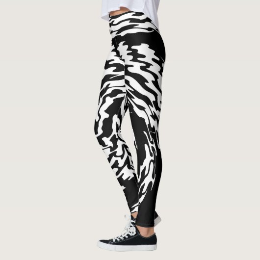 Zwart-wit getwirlde legging voor vrouwen (Links)