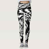 Zwart-wit getwirlde legging voor vrouwen (Voorkant)