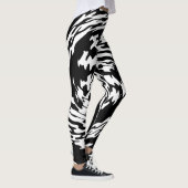 Zwart-wit getwirlde legging voor vrouwen (Rechts)