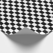 Zwart-wit gevarieerd racepatroon cadeaupapier (Hoek)