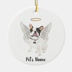 Zwart Wit Gevlekt Fransje Sympathie Herdenking Keramisch Ornament