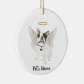 Zwart-Wit gevlekte Franse Bulldog Sympathie Herden Keramisch Ornament (Rechts)